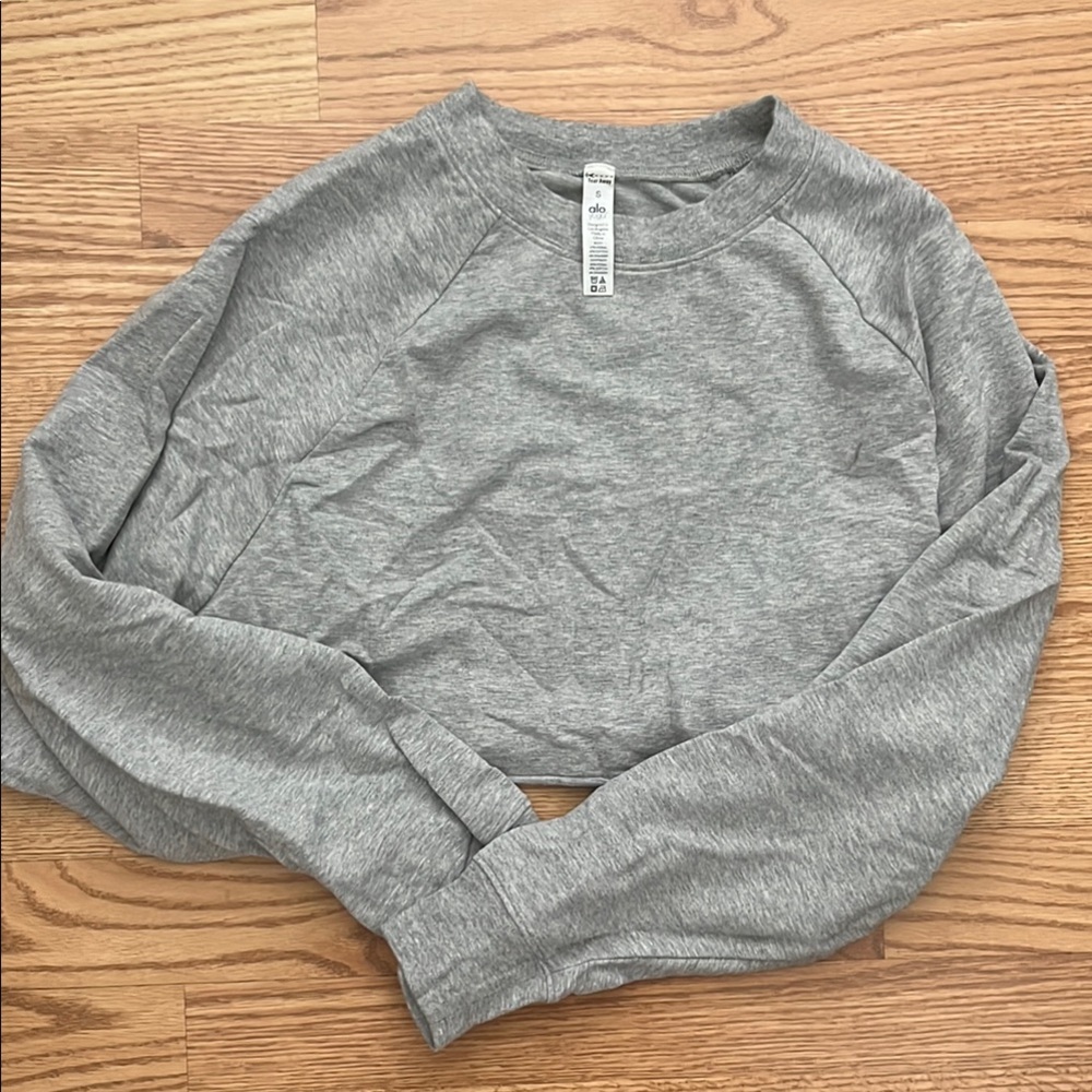 ALO Yoga Dove Heather Grey Double Take Pullover
